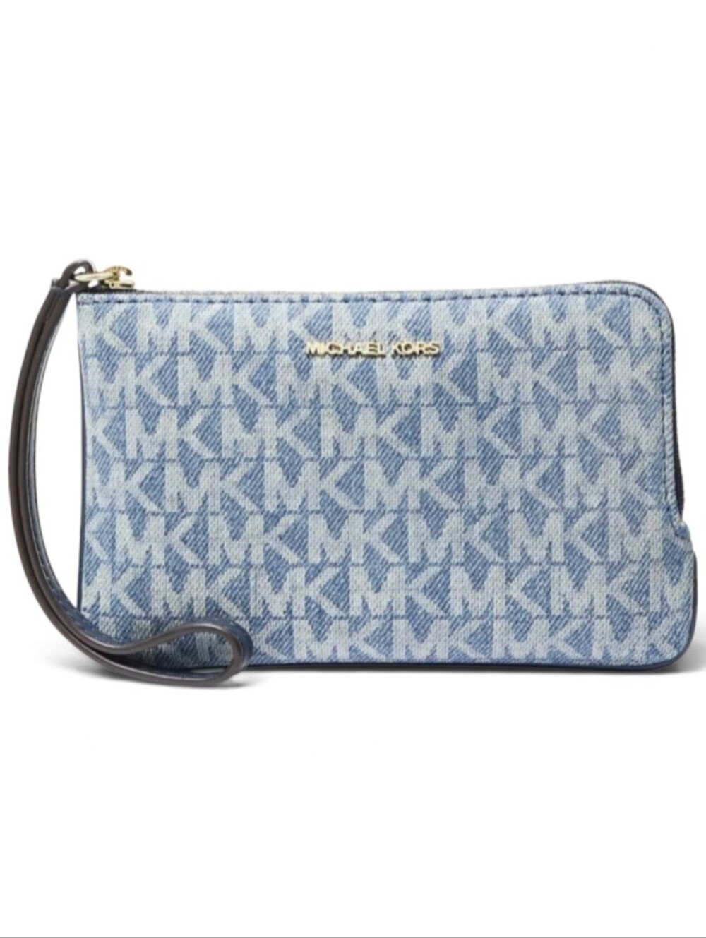 Michael Kors Blue denim Signature Wristlet Clutch